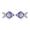 925 Sterling Silver Earrings with CZ and Resin, 0.8*1.2cm