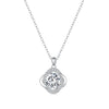 925 Sterling Silver Moissanite Pendant Necklace for Women, 39+5cm, Platinum Plated