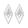 925 Sterling Silver Earrings with White Gold Plating and CZ