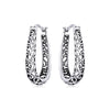 925 Sterling Silver Earrings 2.3*0.4cm Oxidized Silver for Women