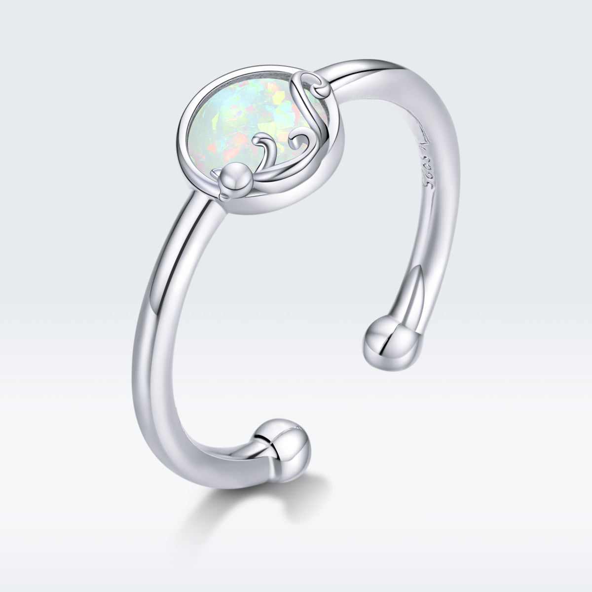 Anillo de banda delgada de plata de ley 925 para mujer