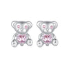 925 Sterling Silver Earrings with CZ in White Gold Plating
