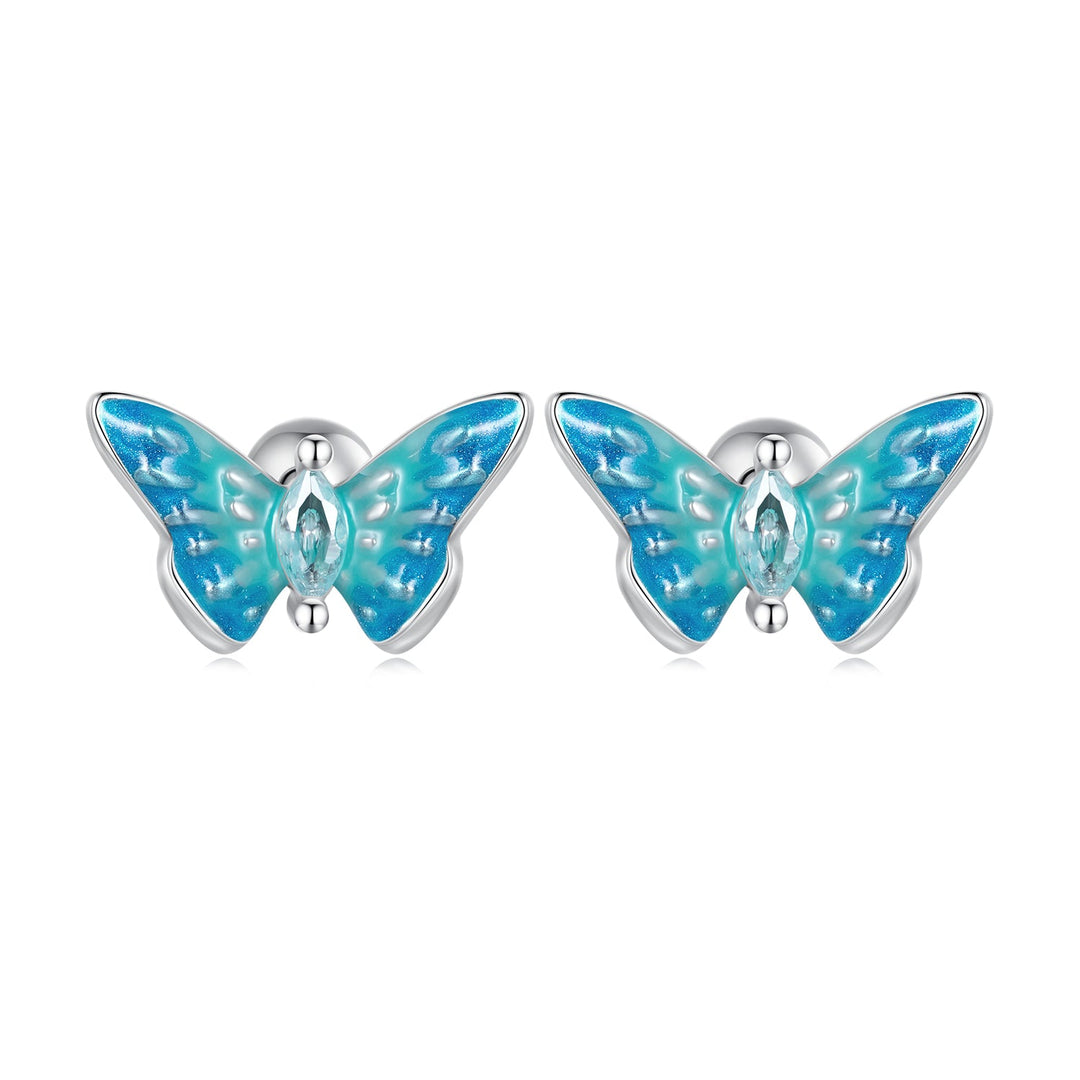 925 Sterling Silver Earrings with Enamel and CZ for Women