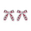 925 Sterling Silver Earrings with Enamel Process in White Gold Plating for Women