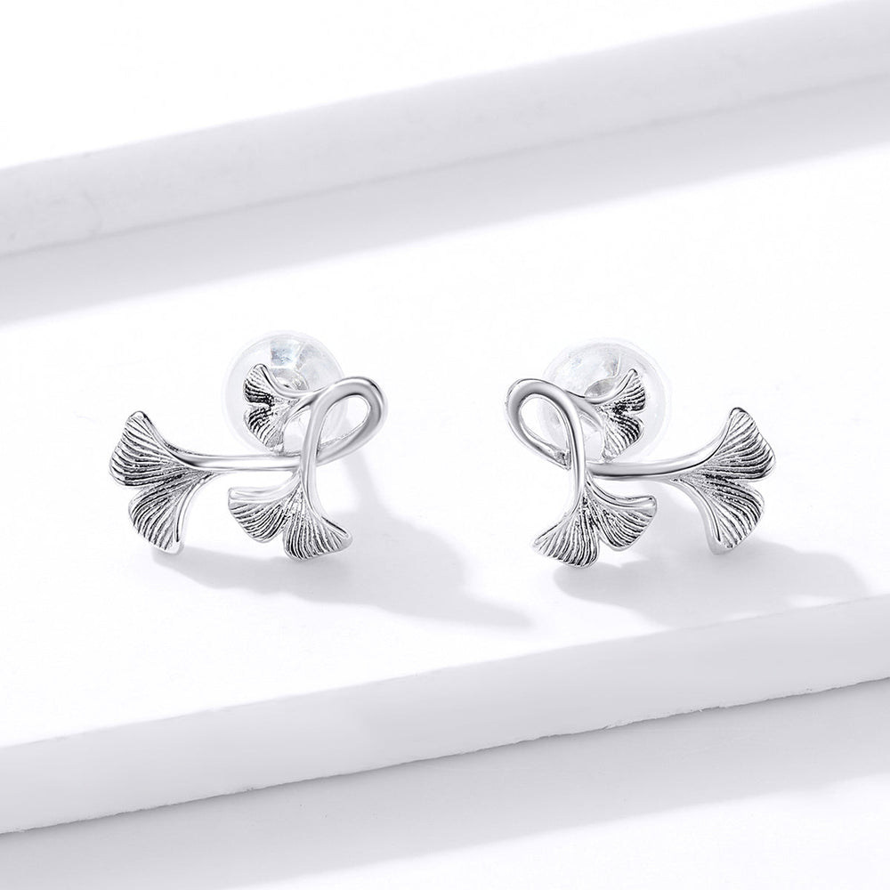 925 Sterling Silver Plated Platinum Wiredrawing Earrings