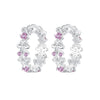 925 Sterling Silver Pavé CZ White Gold Plated Earrings for Women