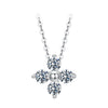 925 Sterling Silver & White Gold Plated Moissanite Necklace 40+5cm for Women