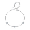 925 Sterling Silver & Plated White Gold Moissanite Bracelet 15+6cm for Women