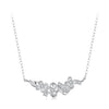 925 Sterling Silver White Gold Plated 40+5cm Necklace with CZ for Women