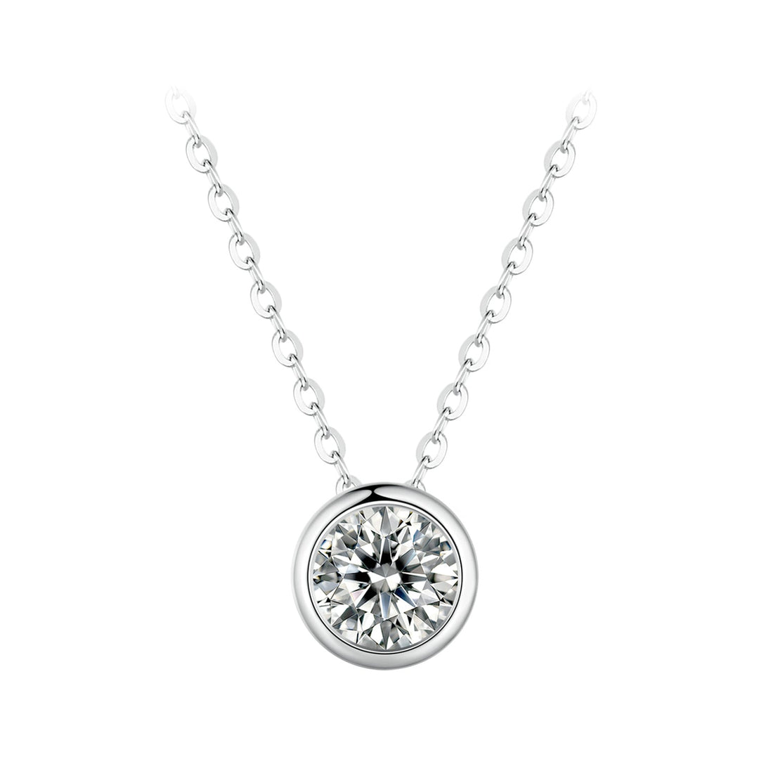 S925 Sterling Silver Moissanite Necklace 400mm with 1ct Moissanite for Women