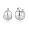 925 Sterling Silver Plated White Gold Earrings 1.4 x 1.0 cm for Women