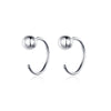 925 Sterling Silver Earrings with Plated Platinum, 1cm Diameter for Women