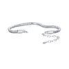 925 Sterling Silver Plated Platinum 140mm Chain Thickness 3mm Bracelet for Women