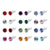 925 Sterling Silver & Plated Platinum Earrings with Pavé Setting CZ for Women