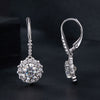 925 Sterling Silver Moissanite 1ct Earrings 26x11mm Pavé White Gold for Women