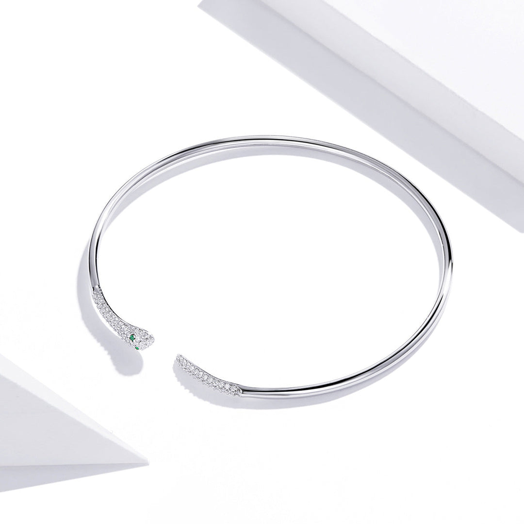 S925 Sterling Silver Bracelet with Pavé Setting CZ 6cm Diameter for Women