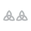 925 Sterling Silver White Gold Plated Pavé CZ Earrings