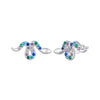 925 Sterling Silver Earrings with Pavé Setting CZ, 7x15mm, Plated Platinum for Women