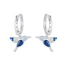 925 Sterling Silver Opal Nanometer Stone Earrings, White Gold Plated, 23*13mm for Women