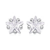 925 Sterling Silver White Gold Plated Earrings 0.5cm with CZ