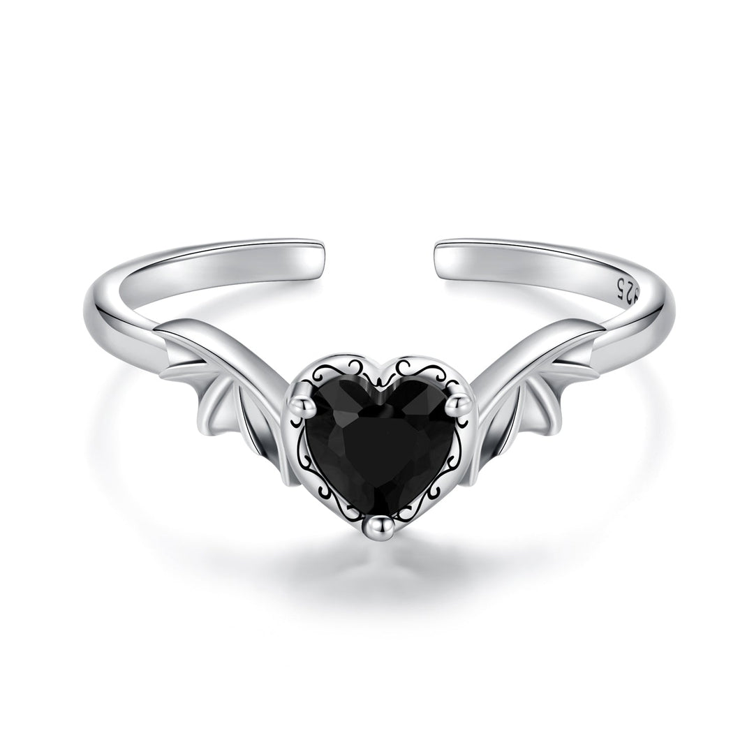 925 Sterling Silver Oxidized Pendant CZ Ring