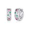 925 Sterling Silver Earrings with Pavé Setting CZ, 1.2*0.5cm, for Women