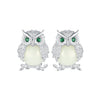 925 Sterling Silver Plated Platinum Luminous Stone Earrings 10*8mm for Women