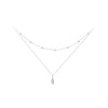 925 Sterling Silver Plated White Gold Adjustable Necklace