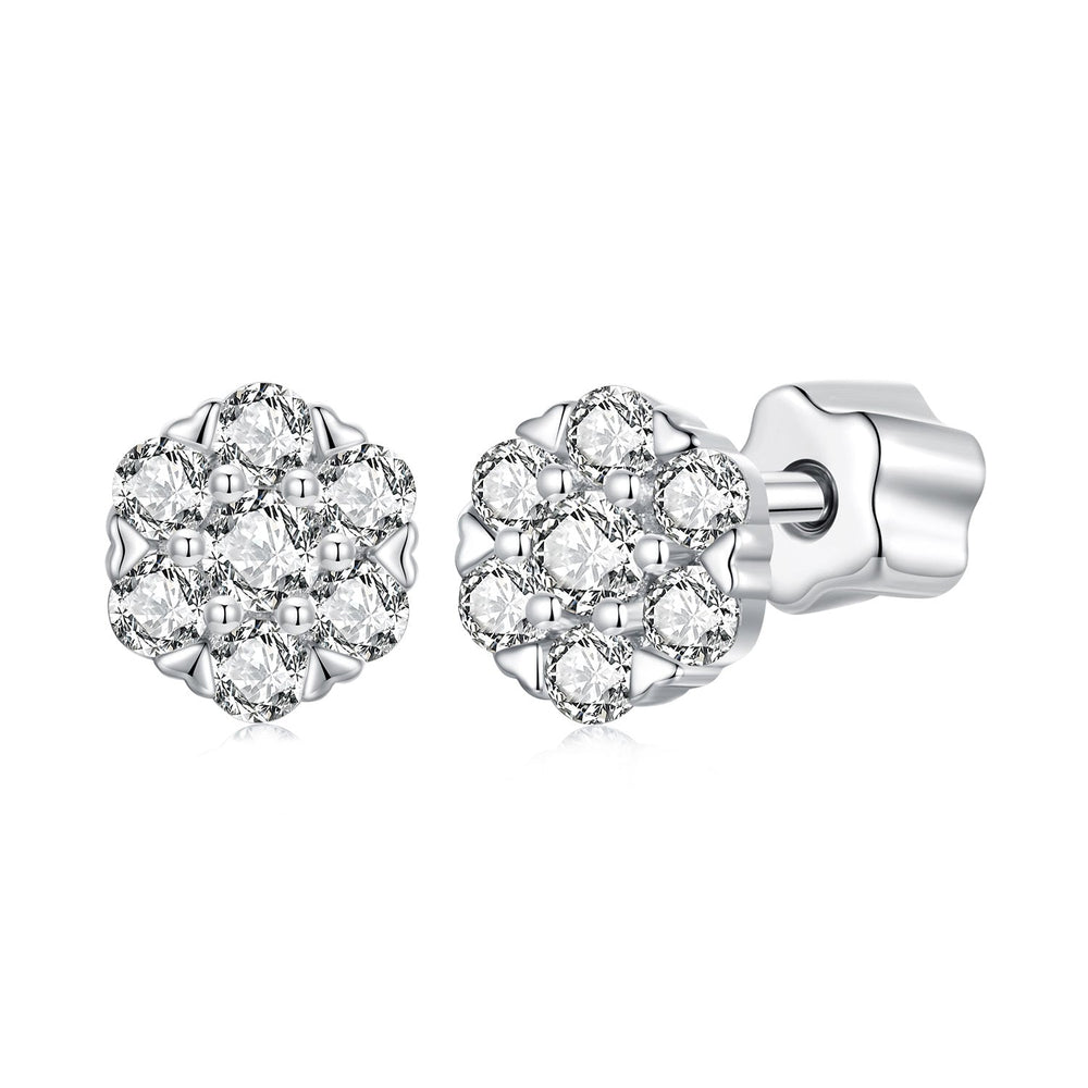 925 Sterling Silver Moissanite 0.15ct/0.027ct Earrings for Women