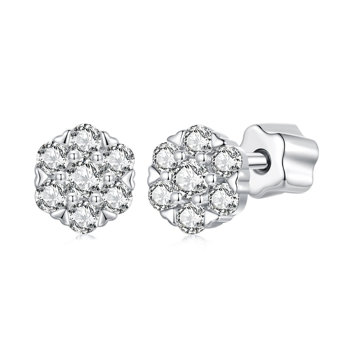 925 Sterling Silver Moissanite 0.15ct/0.027ct Earrings for Women
