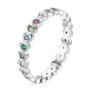 925 Sterling Silver & Platinum Plated 0.29cm CZ Ring for Women Size 6.0