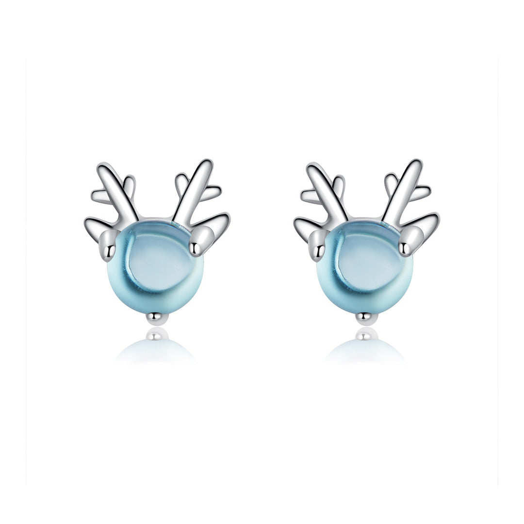 925 Sterling Silver Transparent Glass Earrings
