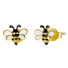 925 Sterling Silver Enamel Plated Gold Earrings
