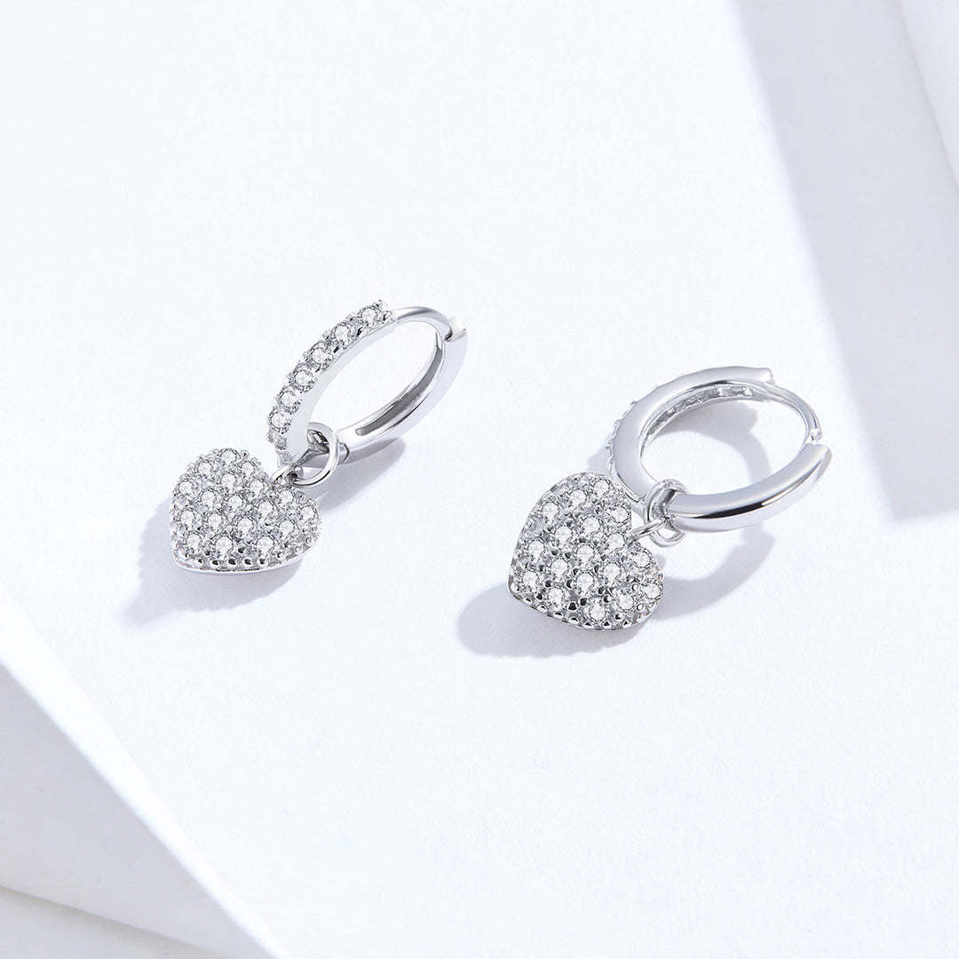 925 Sterling Silver CZ Pavé Setting Earrings for Women