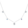 925 Sterling Silver Adjustable Necklace with Scallop Design and Pavé Setting CZ