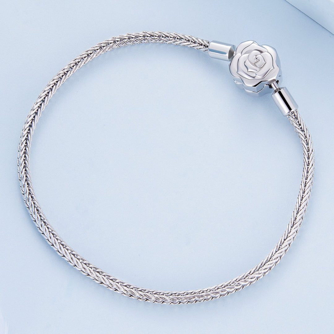 925 Sterling Silver Bracelet with Pavé Setting CZ, 17cm for Women
