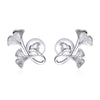 925 Sterling Silver Plated Platinum Wiredrawing Earrings