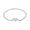 925 Sterling Silver Moonstone Bracelet 17.0 cm with White Gold Plating for Women
