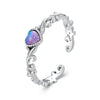 925 Sterling Silver Opal Pendant Ring for Women