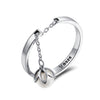 S925 Sterling Silver Ring Width 0.2CM Bead 0.6CM for Women