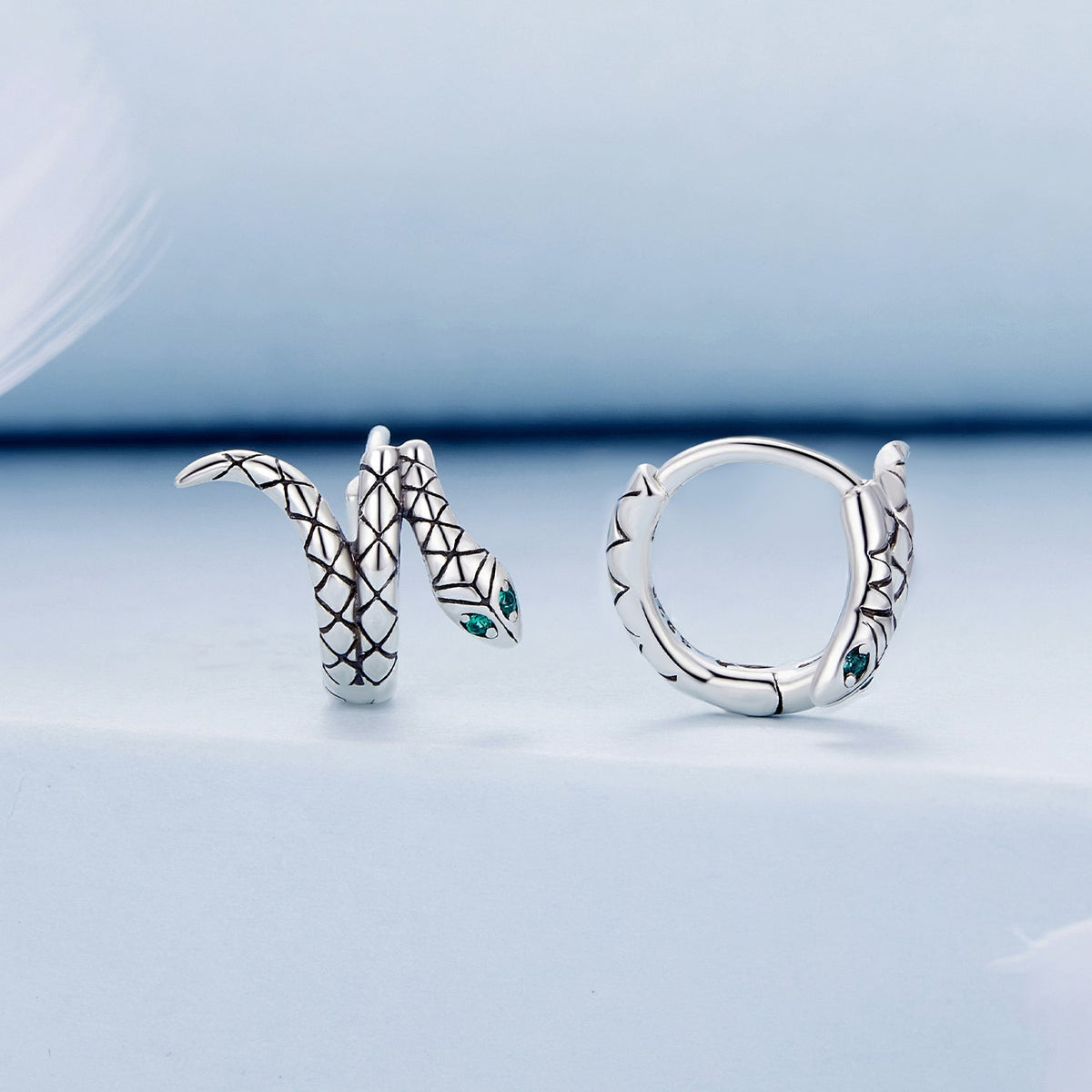 925 Sterling Silver Earrings with Pavé Setting CZ in Oxidized Finish - image 3 of 7