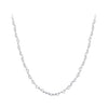 925 Sterling Silver Necklace with Platinum Plating, 395+55mm Length, 3.0mm Width for Women