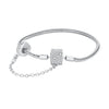 925 Sterling Silver Bracelet 17cm with Pavé Setting CZ for Women