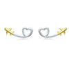 925 Sterling Silver Earrings, 0.6cm, Plated Gold, Plated Platinum for Women