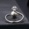 925 Sterling Silver Moissanite 0.5 Carat Freshwater Pearl Ring Size E for Women
