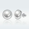 925 Sterling Silver Earrings with Pavé Setting, Quality Shell Pearl, 9mm for Women