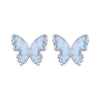 925 Sterling Silver Enamel White Gold Plated Earrings for Women - 1.0x1.2cm