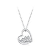 925 Sterling Silver White Gold Plated Necklace with CZ 40+5cm for Women