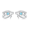 925 Sterling Silver Turquoise Earrings, 0.6*0.9cm, Oxidized Silver Finish for Women