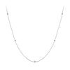925 Sterling Silver Necklace with White Gold Plating, Length 40+5cm, Chain Thickness 0.08cm, for Women